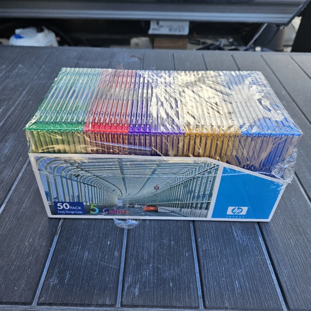 50 HP Multicolor Slimline Jewel Cases - New & Factory Sealed - Slim For CD DVD
